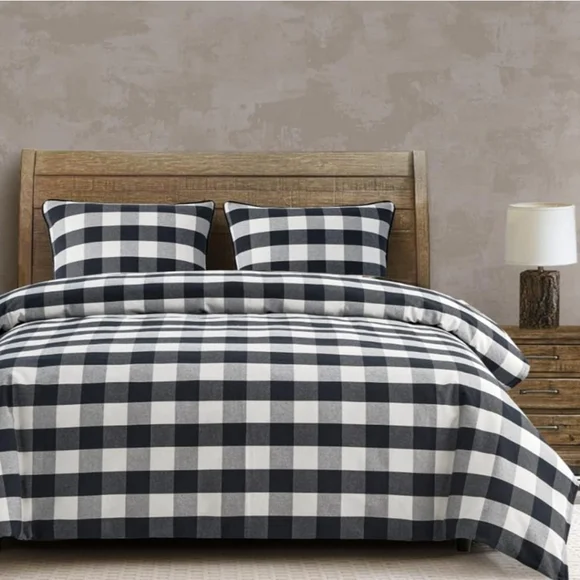 HiEnd Camille Buffalo Black and Natural Buffalo Check  Duvet Bedding Set - Picture 4 of 8